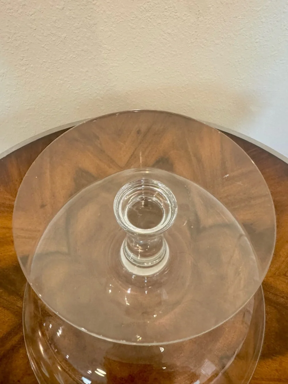 Princess House Heritage Clear Etched Glass Compote Bowl 9 5/8 X 7” Hand Blown
